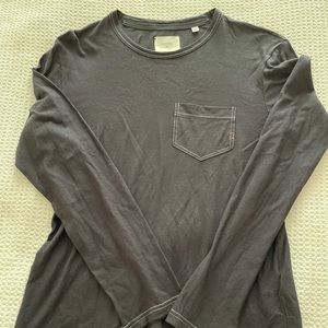 Slate Blue Billy Reid Long Sleeve Tee